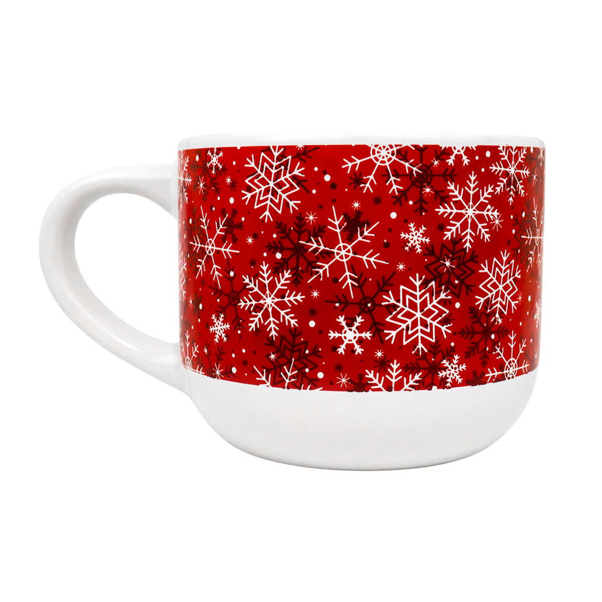 Taza de Cerámica con Diseño Navideño, Copo de Nieve