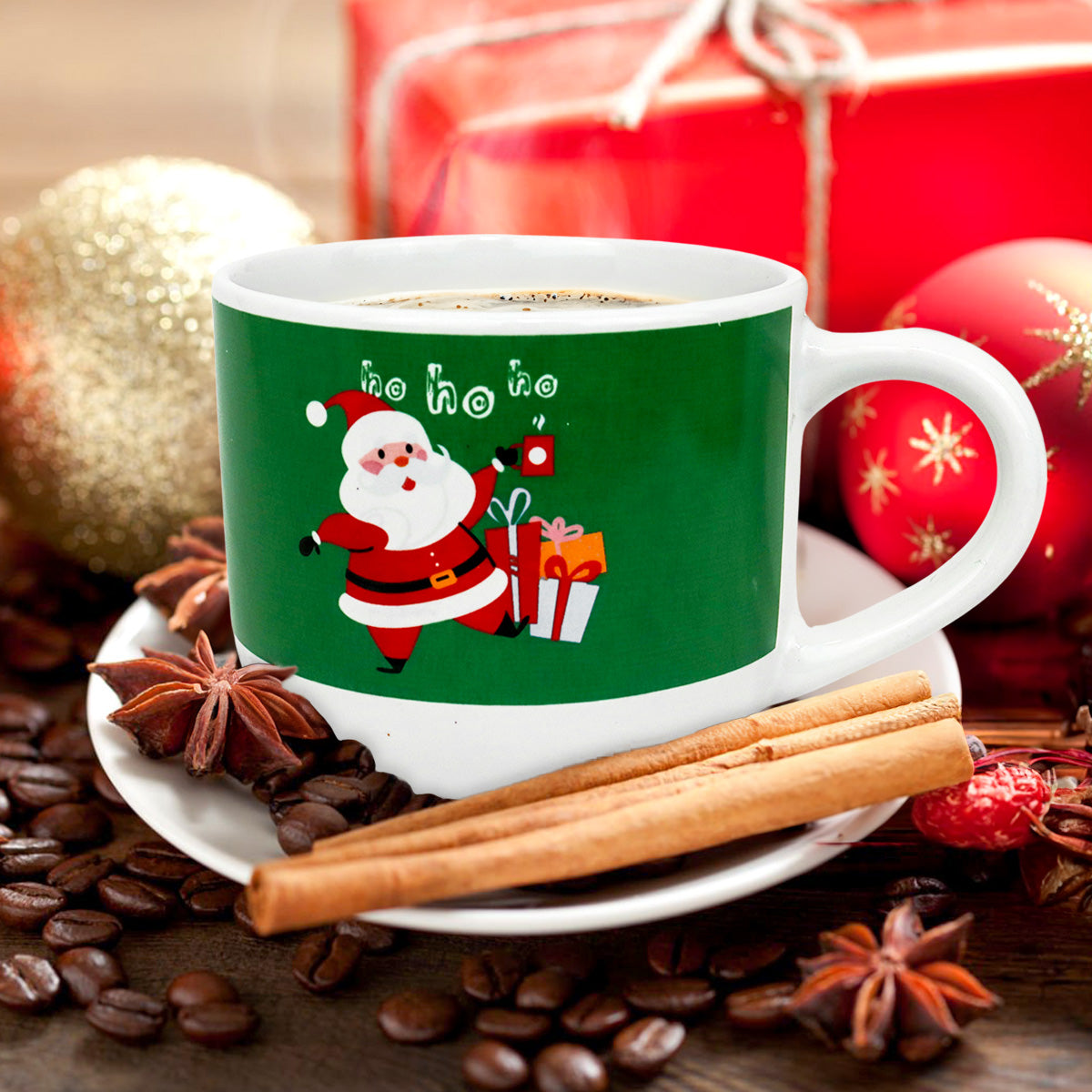 Taza de Cerámica con Diseño Navideño, Ho Ho Ho