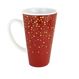 Taza Navideña de Cerámica color Rojo, Estrellas