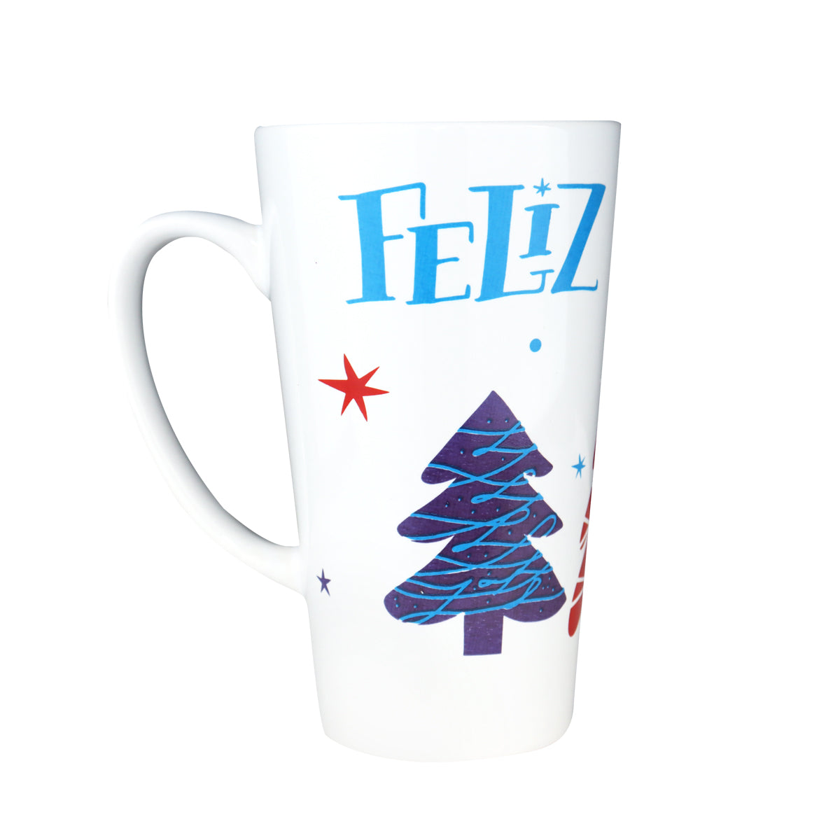 Taza Navideña de Cerámica color Blanco, Feliz Navidad