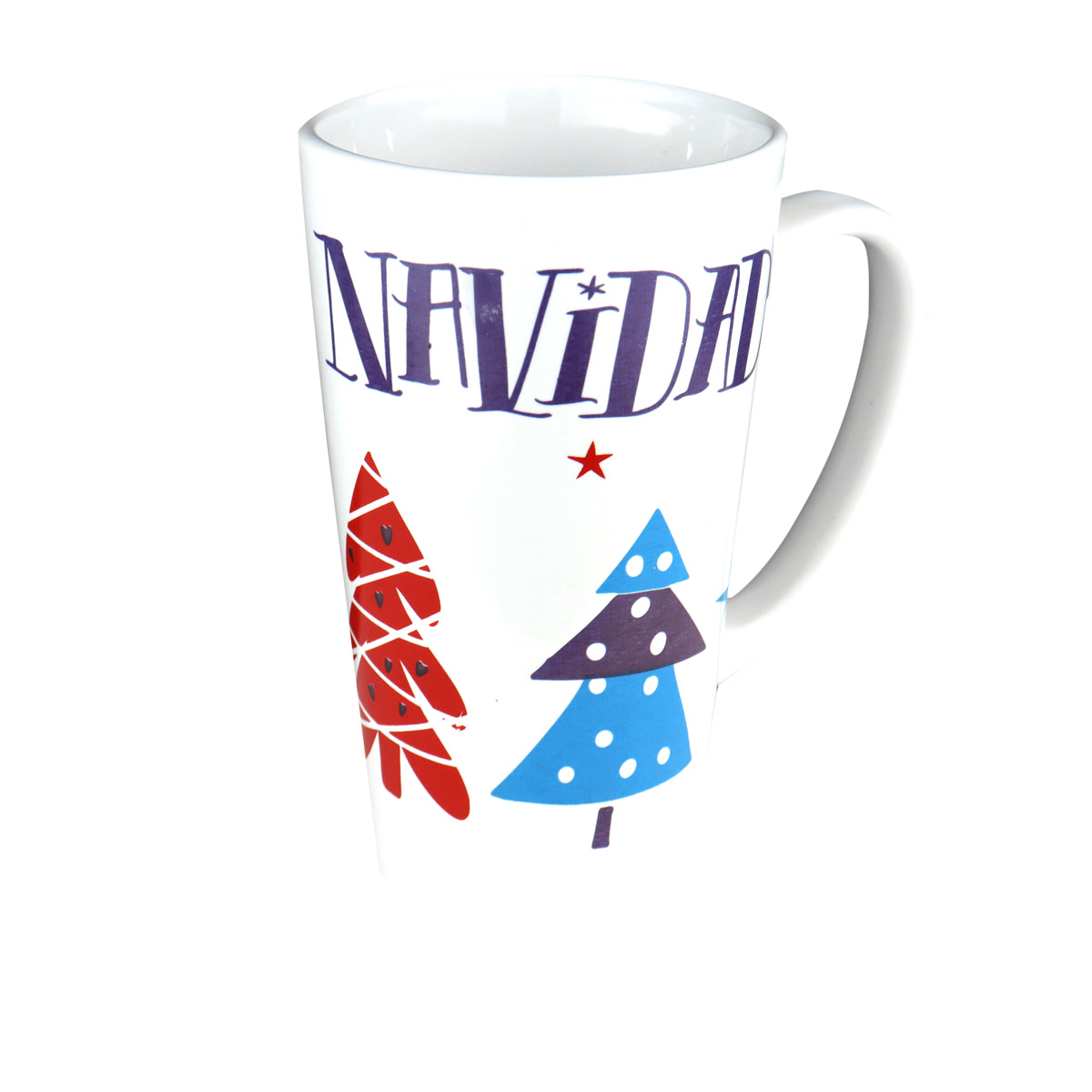 Taza Navideña de Cerámica color Blanco, Feliz Navidad