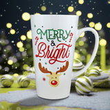 Taza Navideña de Cerámica color Blanco, Merry & Bright