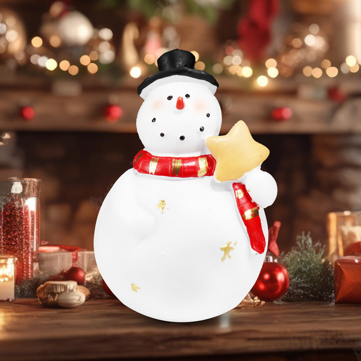 Figura Decorativa de Muñeco de Nieve Navideño