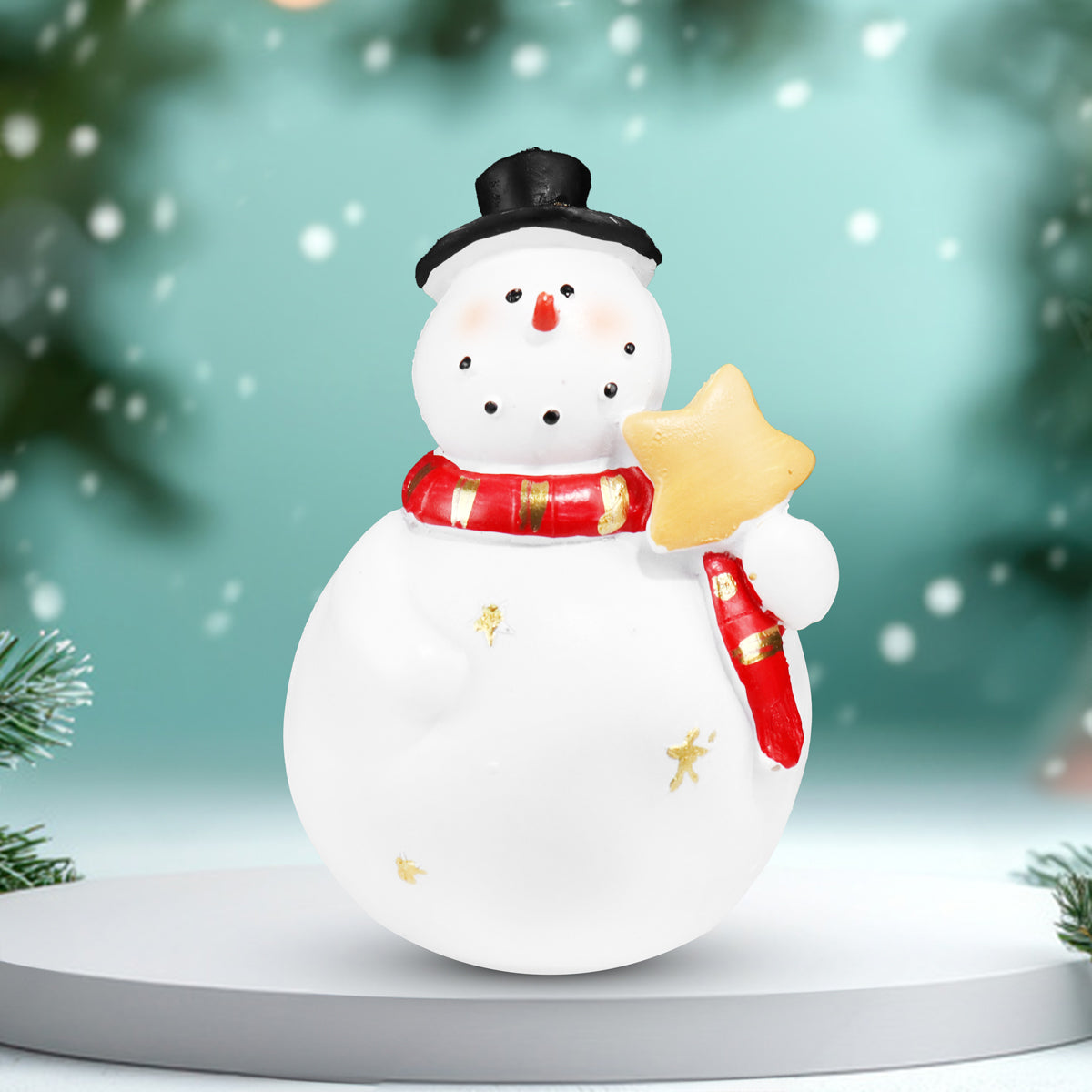 Muñeco de Nieve, Figura Decorativa de Cerámica