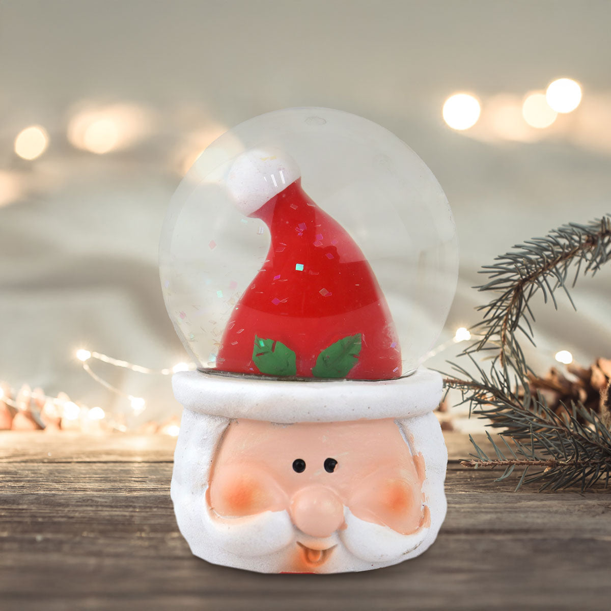 Santa Claus, Bola de Nieve de Cerámica y Cristal
