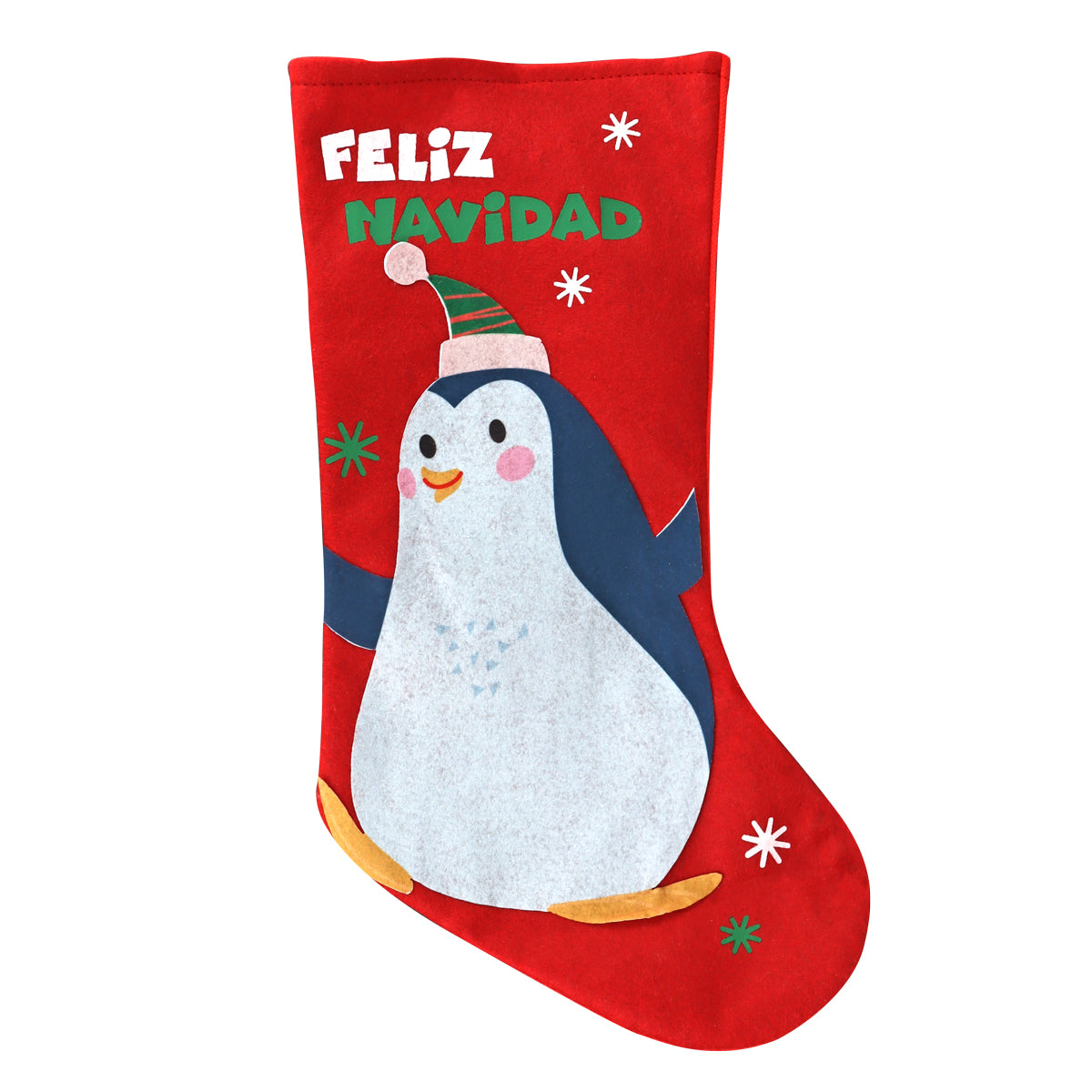 Bota con Diseño de Pingüino "Feliz Navidad"