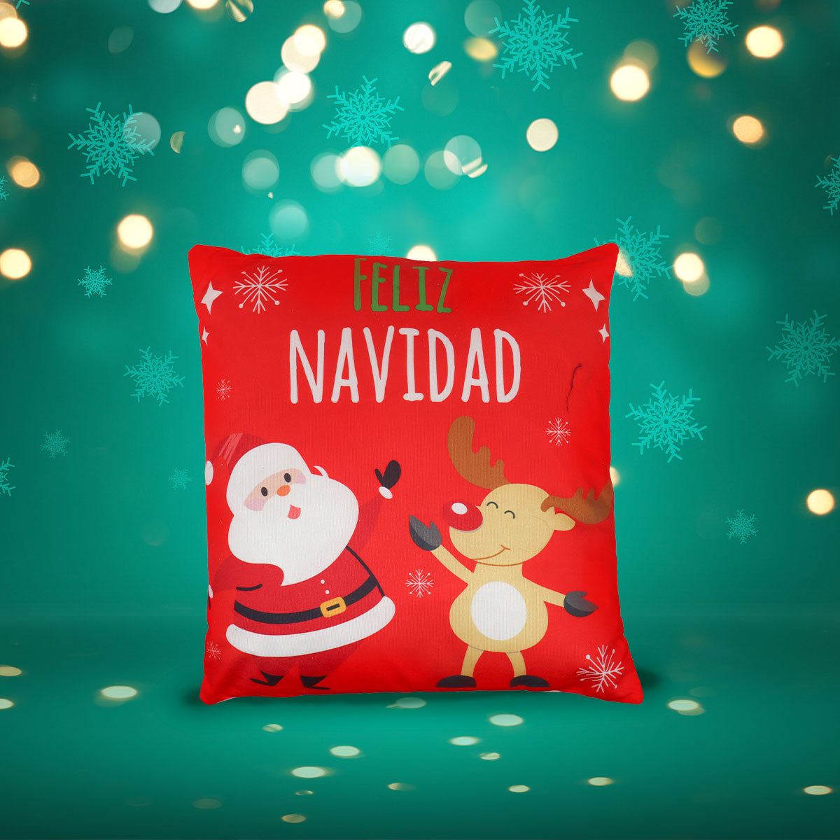 Cojín con Diseño Navideño color Rojo