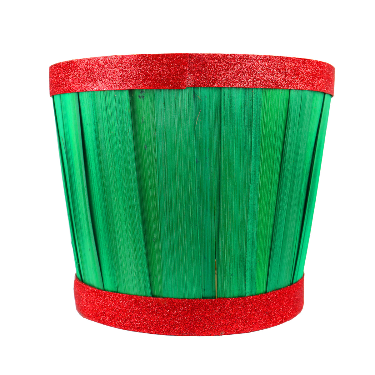Canasta Navideña, Color Verde y Rojo