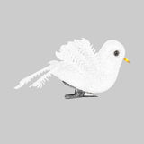 Ornamento Navideño de Pájaro, Color Blanco, 2 pzas