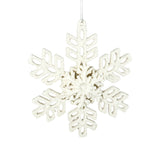 Ornamento de Copo de Nieve color Blanco con Glitter