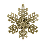 Ornamento de Copo de Nieve color Oro con Glitter