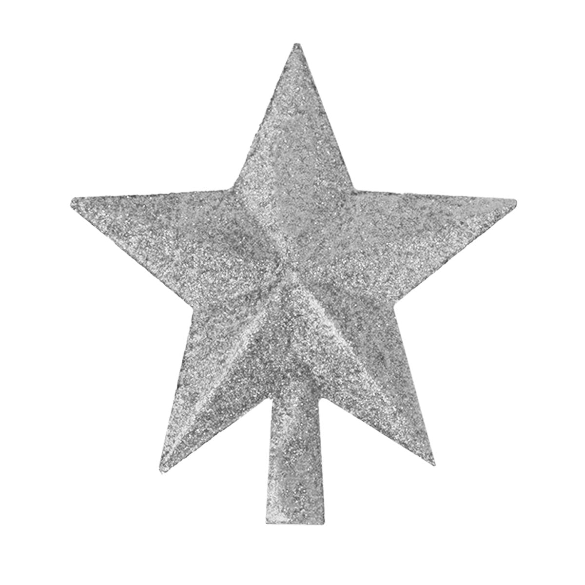 Estrella Brillante color Plata para Punta de Árbol de Navidad