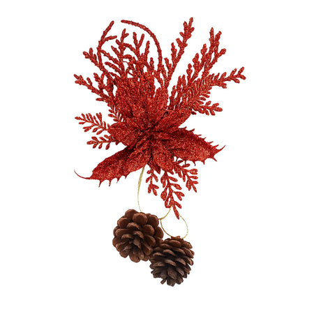 Ornamento en Forma de Nochebuena color Rojo