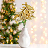 Nochebuena Artificial con Glitter, Color Oro