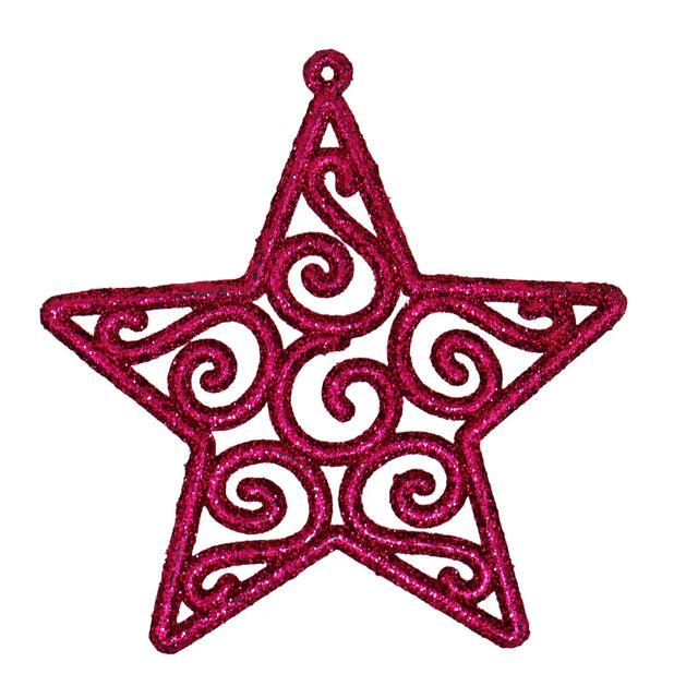 Ornamento Navideño en Forma de Estrella, 4pzas