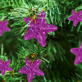 Mini Estrellas, Ornamento Navideño Glitter, Color Morado
