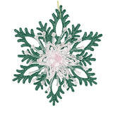 Copo de Nieve Transparente con Diamantina color Verde