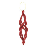 Ornamentos Navideños con Glitter, Forma Alargada, Color Rojo, 2 pzas