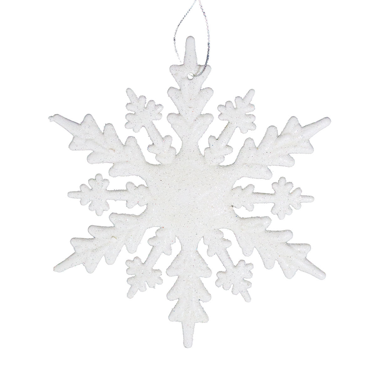 Ornamento en Forma de Copo, Color Blanco, 2 pzas