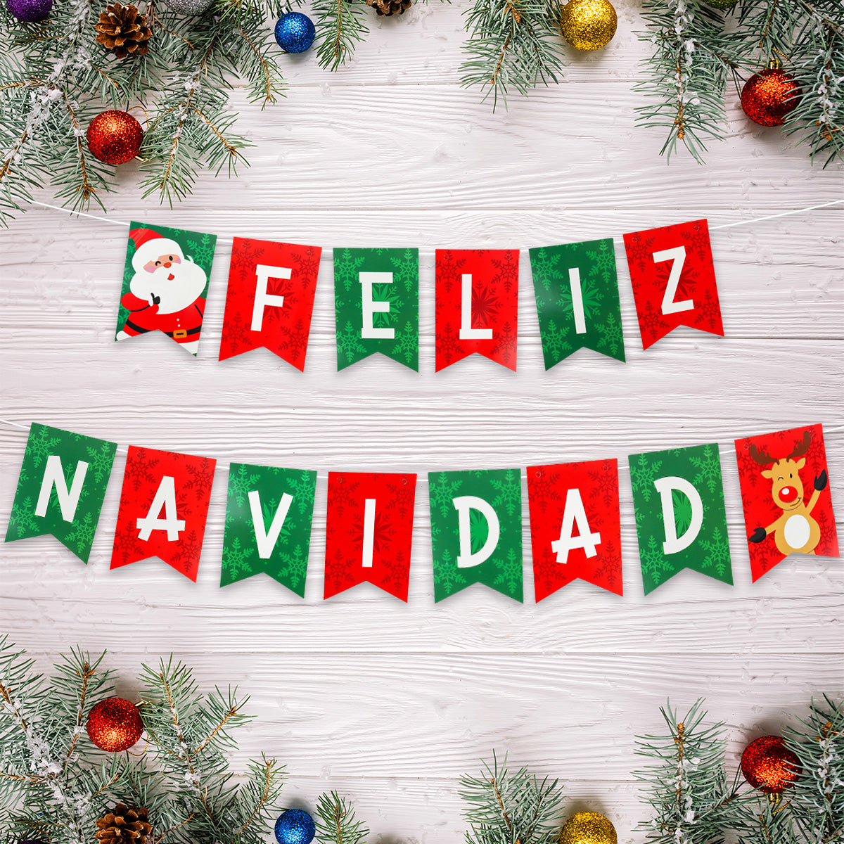 Banner Decorativo con Diseño Navideño, Feliz Navidad