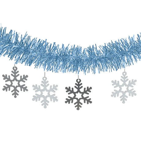 Guirnalda Navideña de Tinsel color Azul, 1.5m