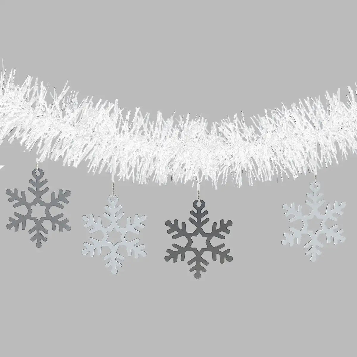 Guirnalda Navideña de Tinsel color Blanco, 1.5m