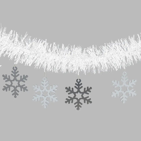 Guirnalda Navideña de Tinsel color Blanco, 1.5m
