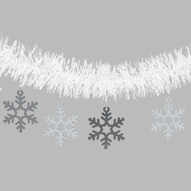 Guirnalda Navideña de Tinsel color Blanco, 1.5m