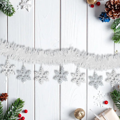 Guirnalda Navideña de Tinsel color Blanco, 1.5m