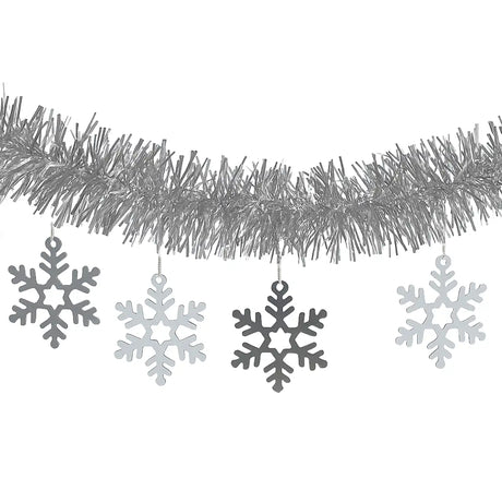 Guirnalda Navideña de Tinsel color Plata, 1.5m