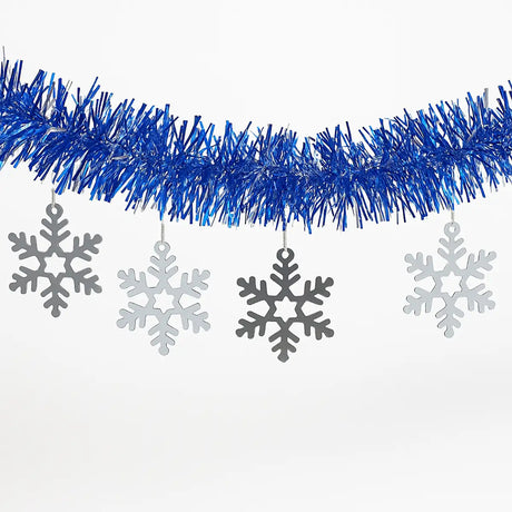 Guirnalda Navideña de Tinsel color Azul Rey, 1.5m