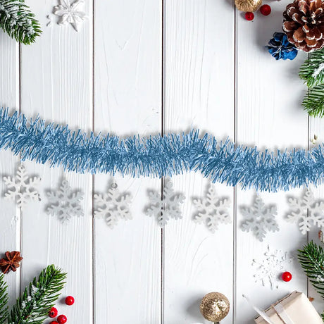 Guirnalda Navideña de Tinsel color Azul, 1.5m