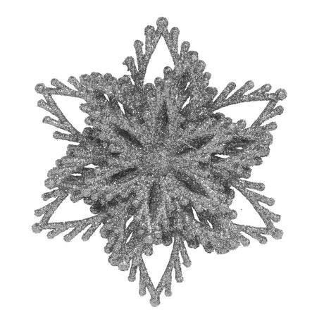 Copo de Nieve con Diamantina color Plata, 2pzas