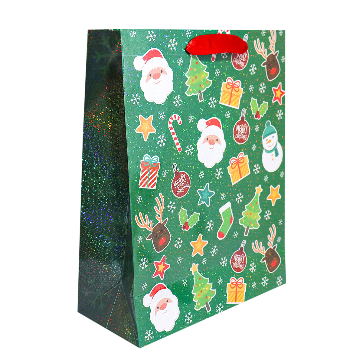 Bolsa de Regalo para Navidad, Fondo Color Verde
