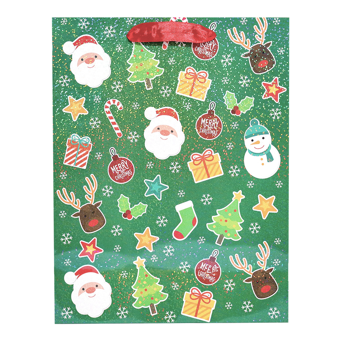 Bolsa de Regalo para Navidad, Fondo Color Verde