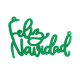 Ornamento "Feliz Navidad" con Diamantina color Verde