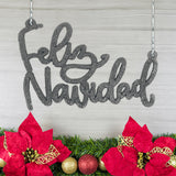 Ornamento "Feliz Navidad" con Diamantina color Plata