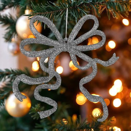 Moño Navideño con Diamantina, 2 pzas