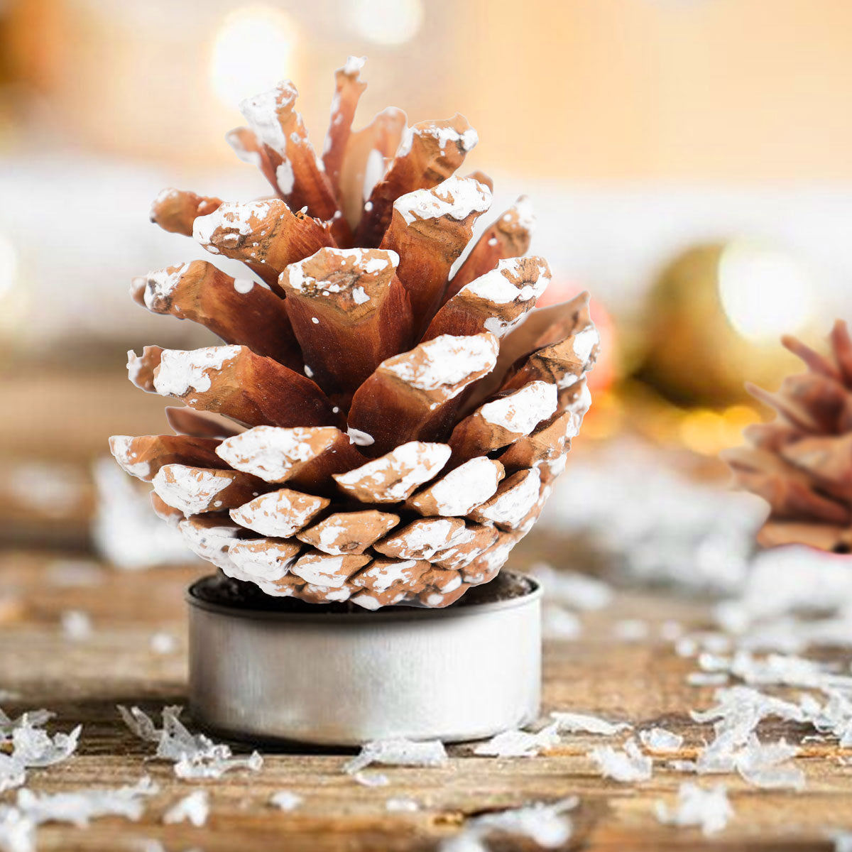 Piñas Decorativas Navideñas Nevadas