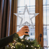 Estrella de Árbol sin Relleno, Glitter, Color Plata