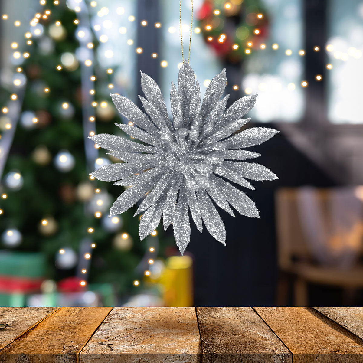 Kit Ornamento Navideño, Color Plateado, 3 pzas