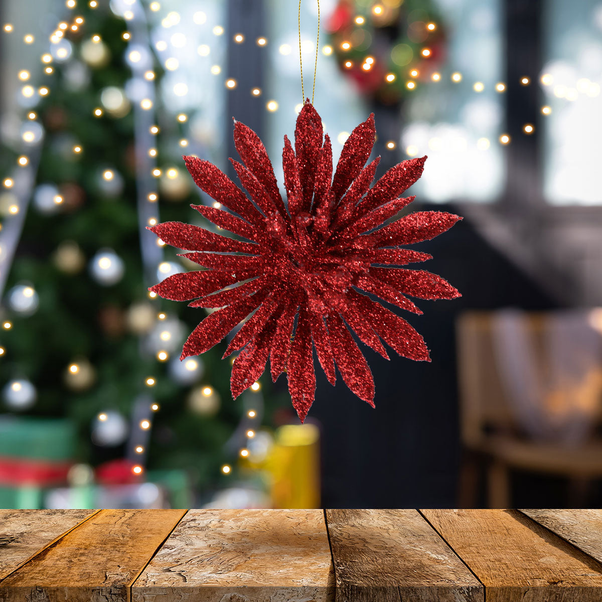 Kit Ornamento Navideño, Color Rojo, 3 pzas