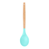 Cuchara de Silicona color Azul para Cocina, 31 cm