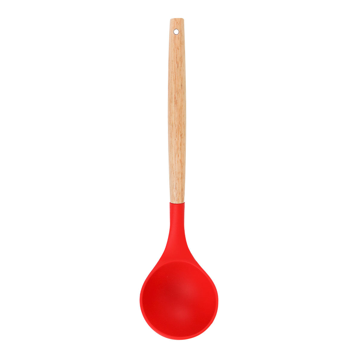 Cucharon de Silicona color Rojo para Cocina, 31 cm