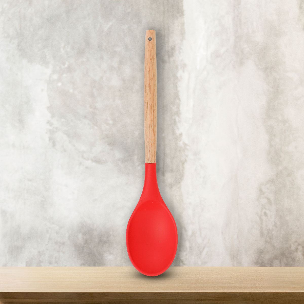 Cuchara de Silicona color Rojo para Cocina, 31 cm