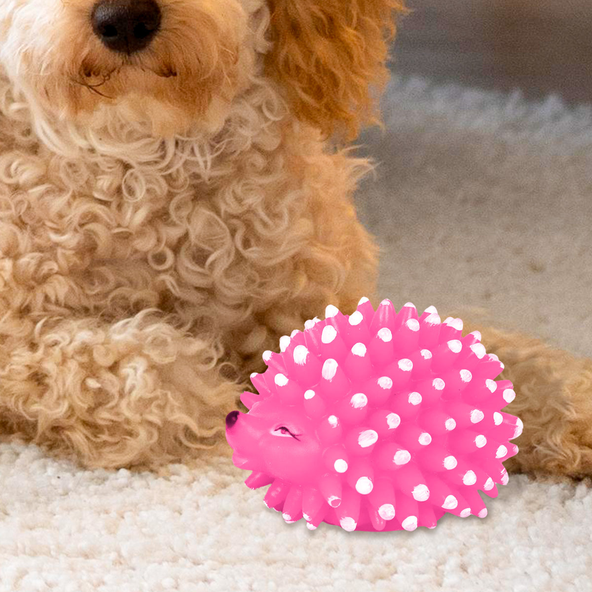 Juguete en Forma de Puercoespín color Rosa para Mascota