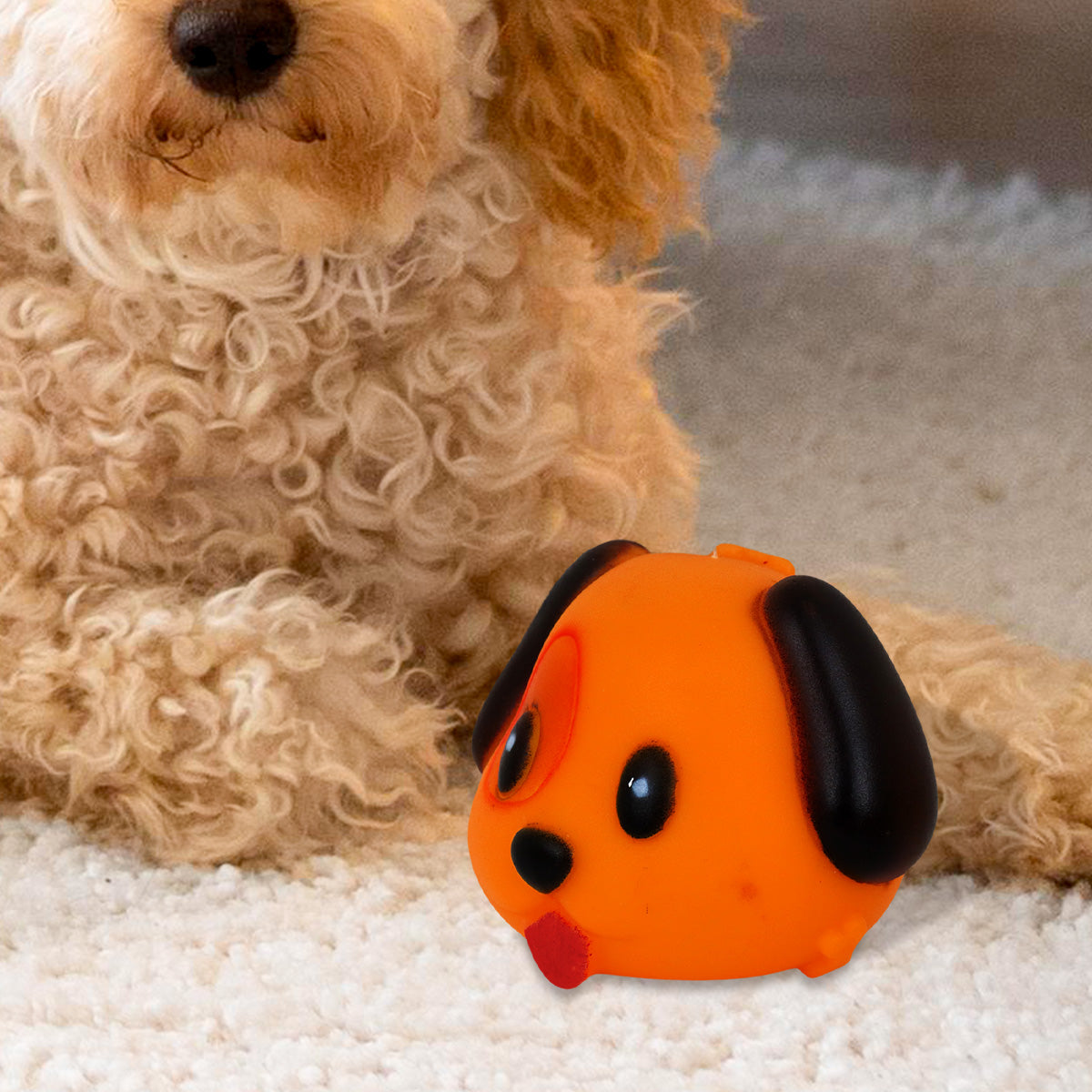 Juguete en Forma de Perrito color Naranja para Mascota