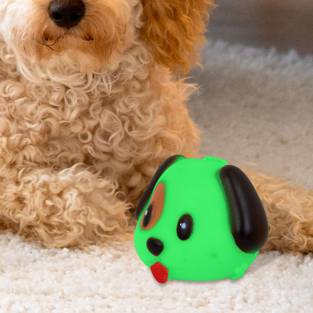 Juguete en Forma de Perrito color Verde para Mascota