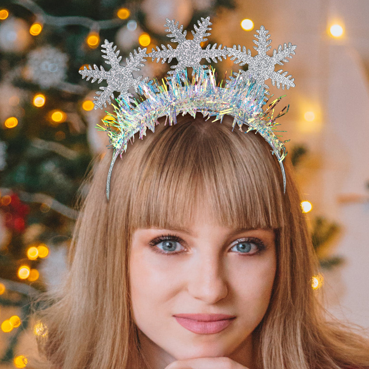 Diadema con Diseño de Copos de Nieve