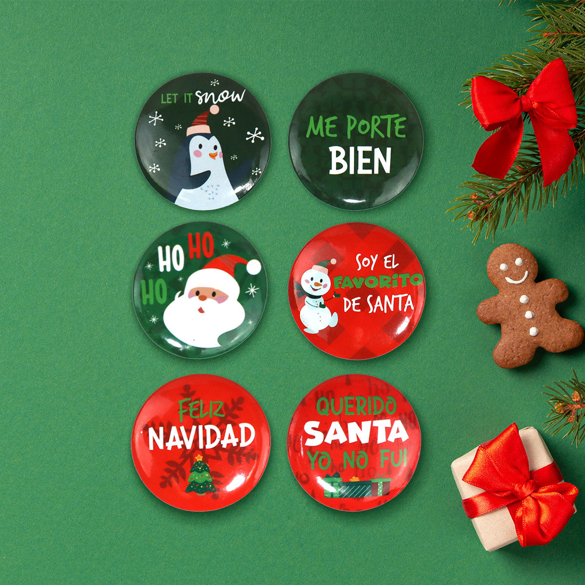 Set de 6 Pines Navideños